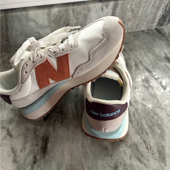 New Balance Shoes - New Balance White and Rust Sneakers